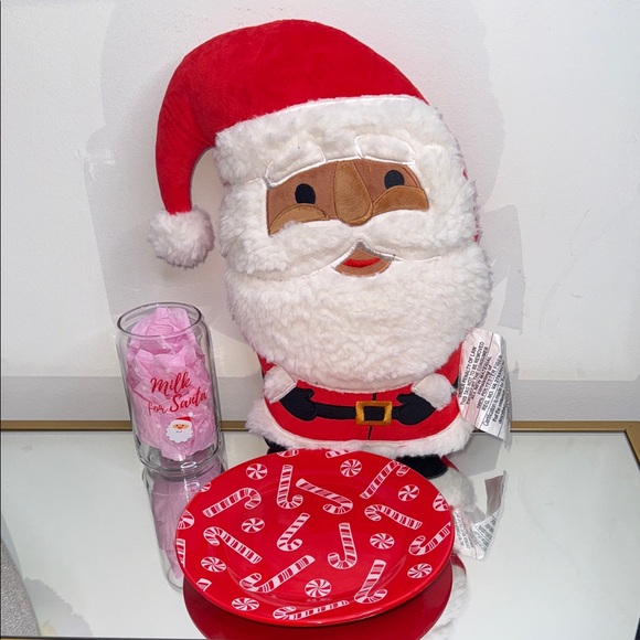 Other - Santa Claus Plush with Milk and Cookies Set